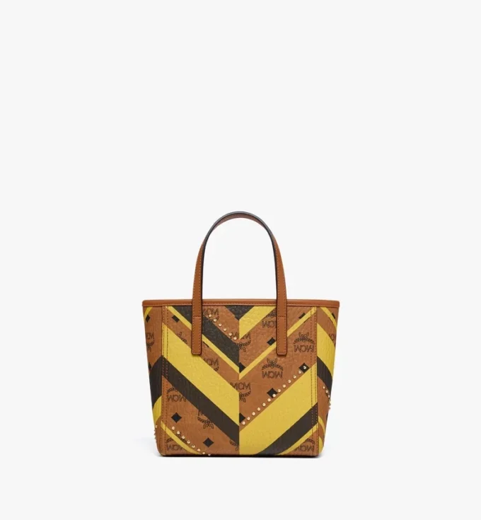 Toni Shopper mit Reißverschluss oben und Nieten in Mega Herringbone Visetos Toni Shopper mit Reißverschluss oben und Nieten in Mega Herringbone Visetos