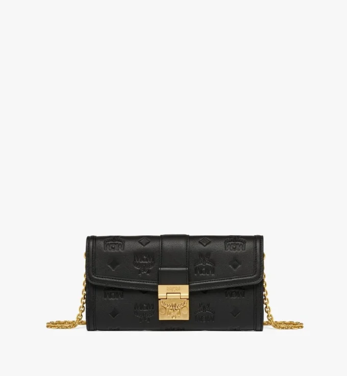 Tracy-Kettenbrieftasche aus geprägtem Monogramm-Leder Tracy-Kettenbrieftasche aus geprägtem Monogramm-Leder