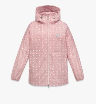 Windjacke mit Kapuze und Monogramm-Print aus recyceltem Nylon Windjacke mit Kapuze und Monogramm-Print aus recyceltem Nylon
