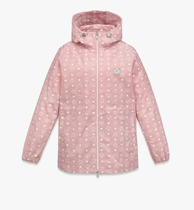 Windjacke mit Kapuze und Monogramm-Print aus recyceltem Nylon Windjacke mit Kapuze und Monogramm-Print aus recyceltem Nylon