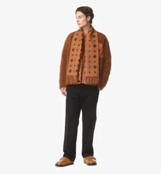 Zweifarbiger Jacquard-Stola mit Monogramm