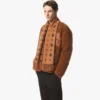 Zweifarbiger Jacquard-Stola mit Monogramm Zweifarbiger Jacquard-Stola mit Monogramm
